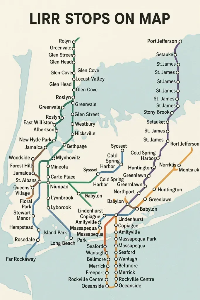 LIRR Stops on Map